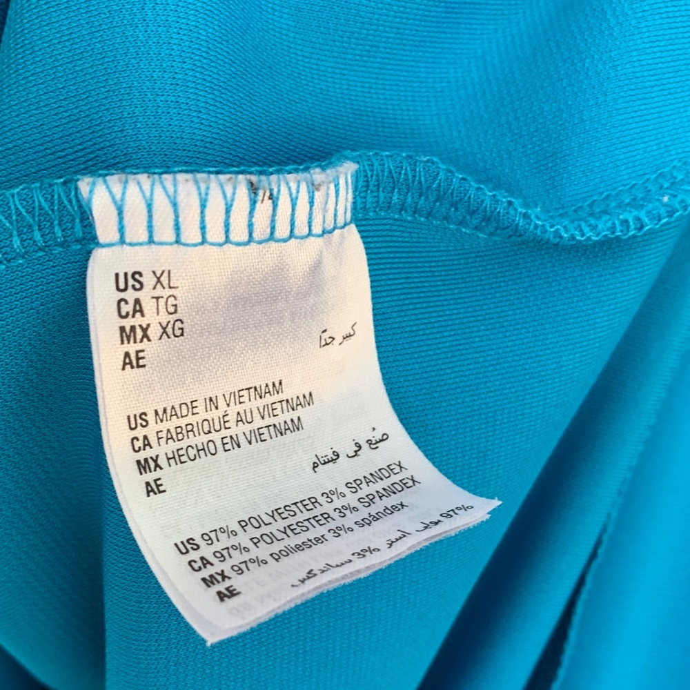 Alfani Blue/ turquoise Women's Blouse with Roll-Tab Sleeves size XL - Picture 5 of 8